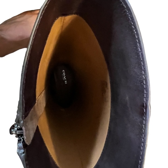 Coach Mabel Leather Western Chain Riding Boots in color Dark Smoke Size 7.5B - Picture 9 of 14